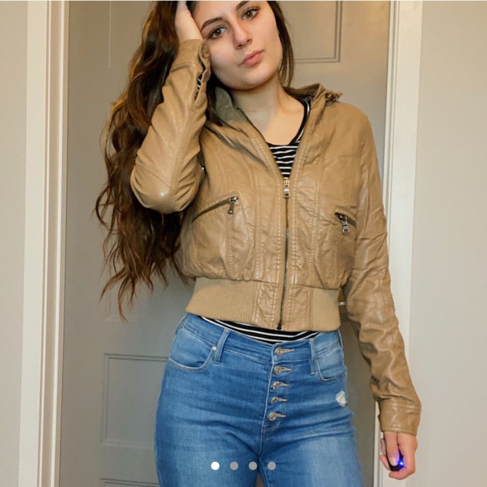 Leather (Faux) Bomber Jacket